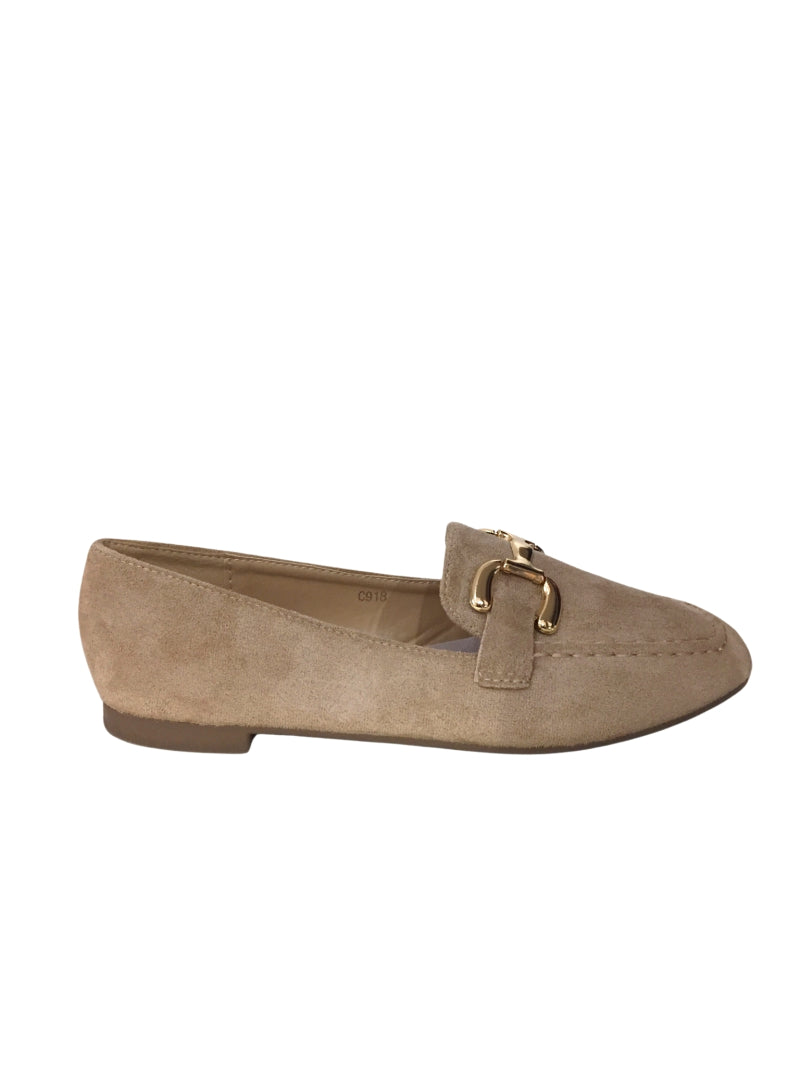 Chaussures femmes plates Mocassins souple, Beige
