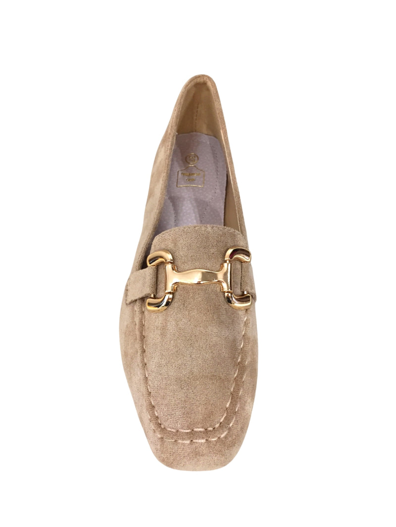 Chaussures femmes plates Mocassins souple, Beige