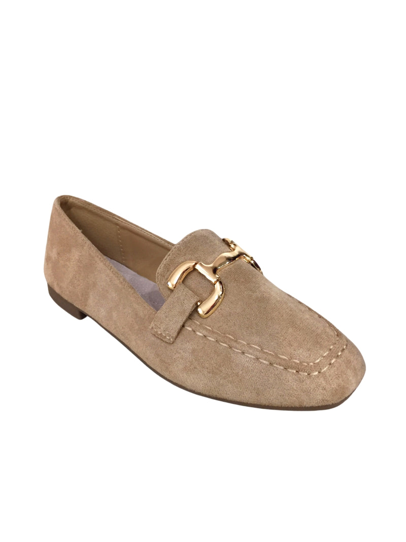 Chaussures femmes plates Mocassins souple, Beige