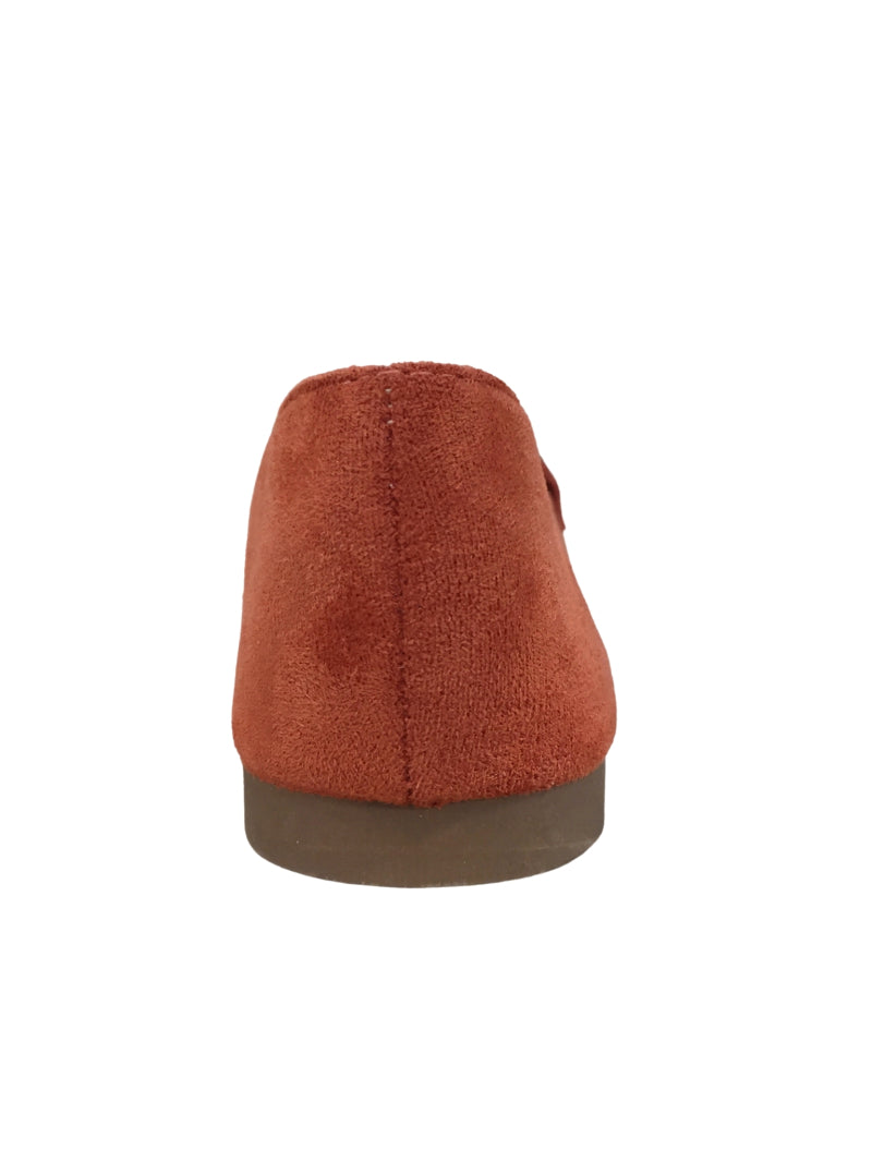 Chaussures femmes plates Mocassins souple, Brique