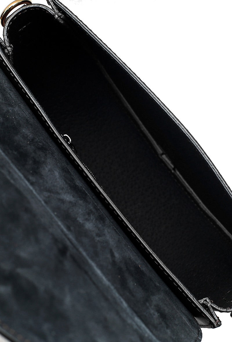 Sac bandoulière cuir Augustine, Noir