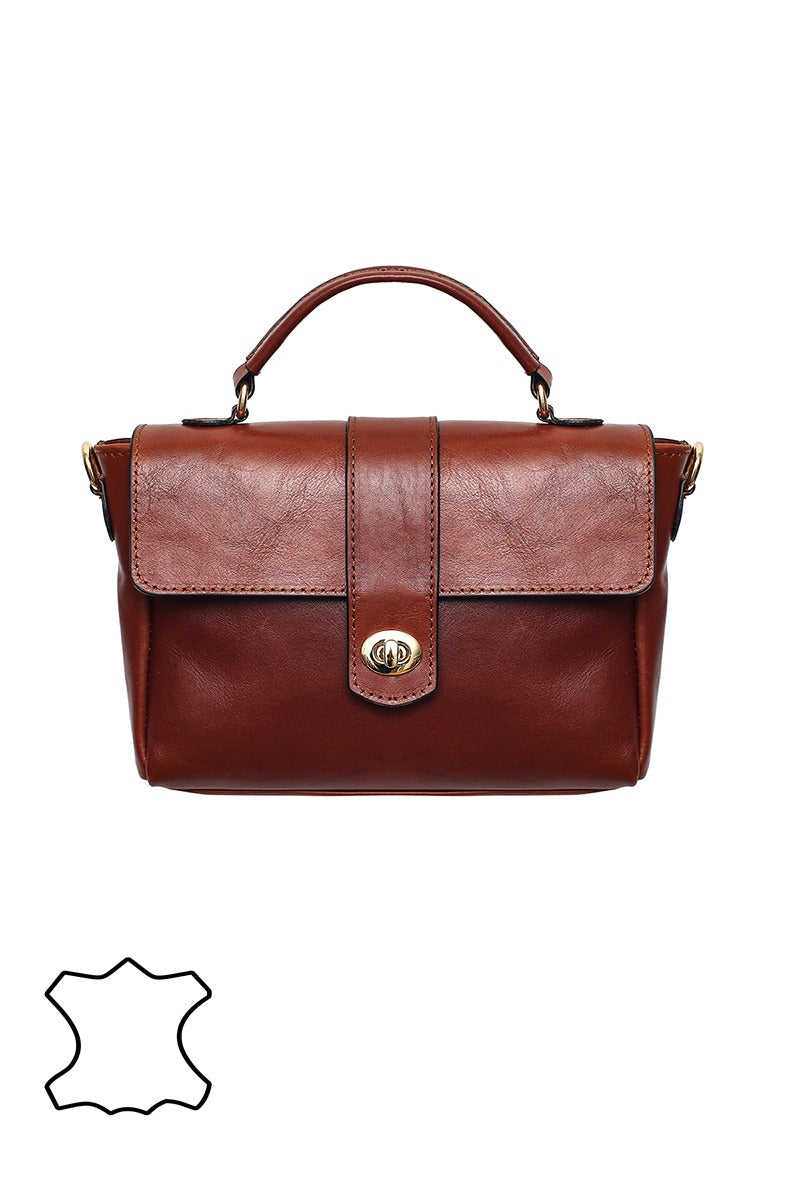 CECILIA Sac cartable en cuir, Marrons