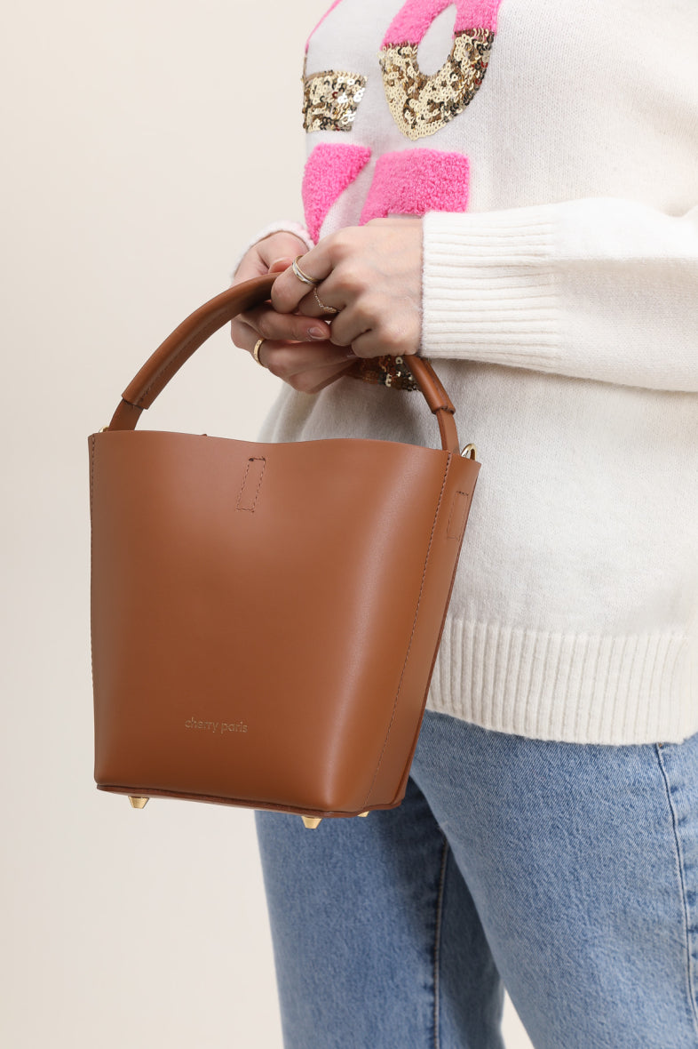 Sac seau Cuir KATIA, Cognac
