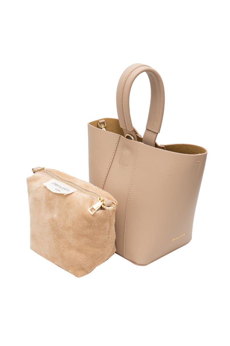 Sac seau Cuir KATIA, Beige