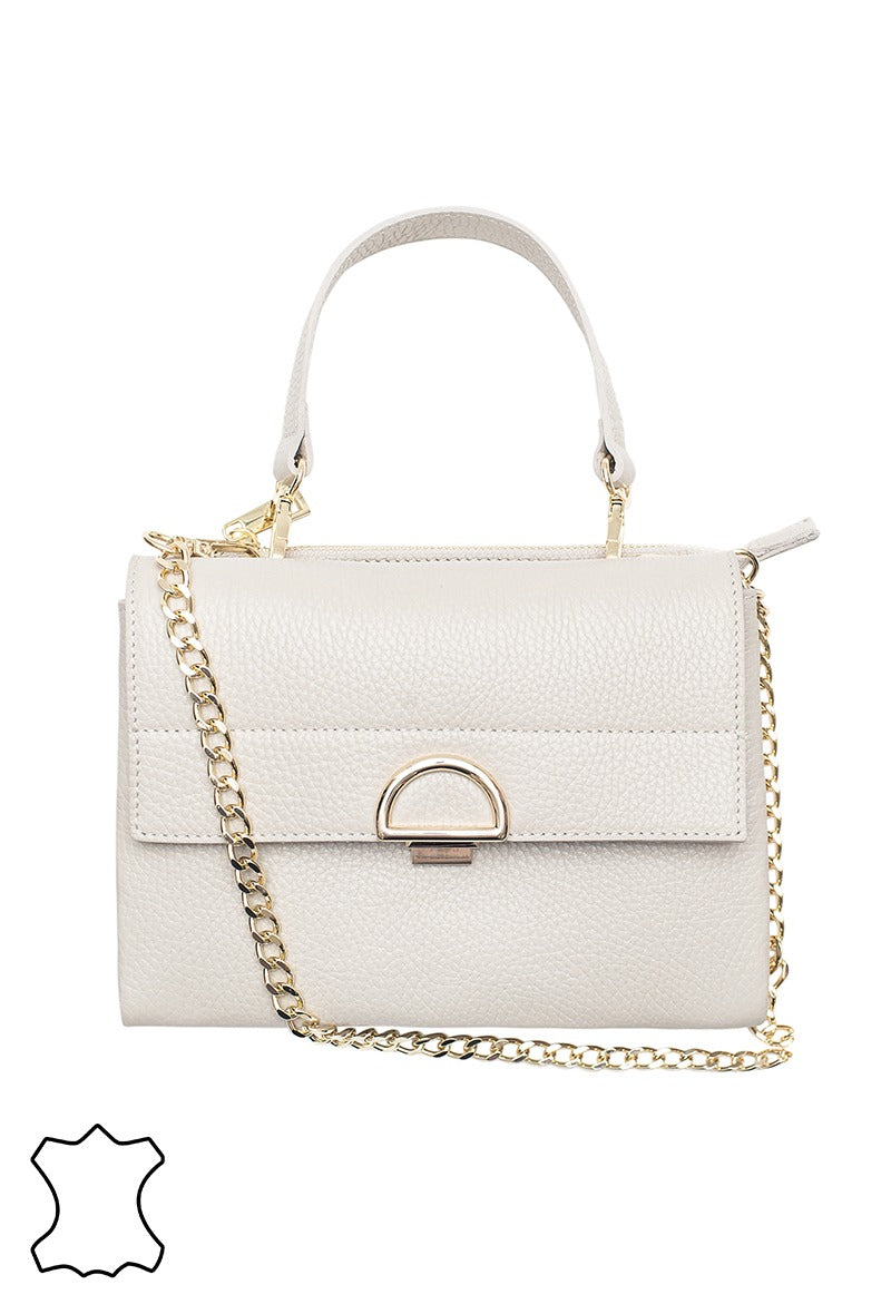 LENA Sac cuir de vachette Porté-travers, Beige