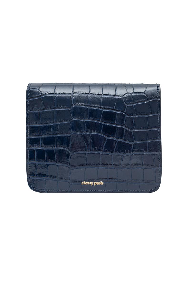Sac Cuir MILENA effet CROCO - Marine