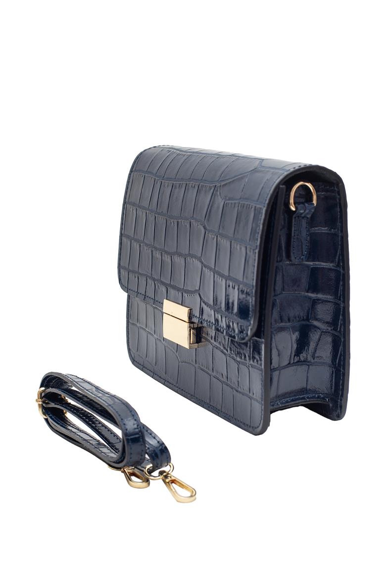 Sac Cuir MILENA effet CROCO - Marine