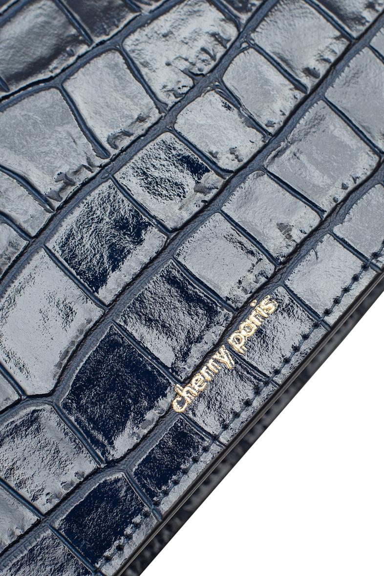 Sac Cuir MILENA effet CROCO - Marine