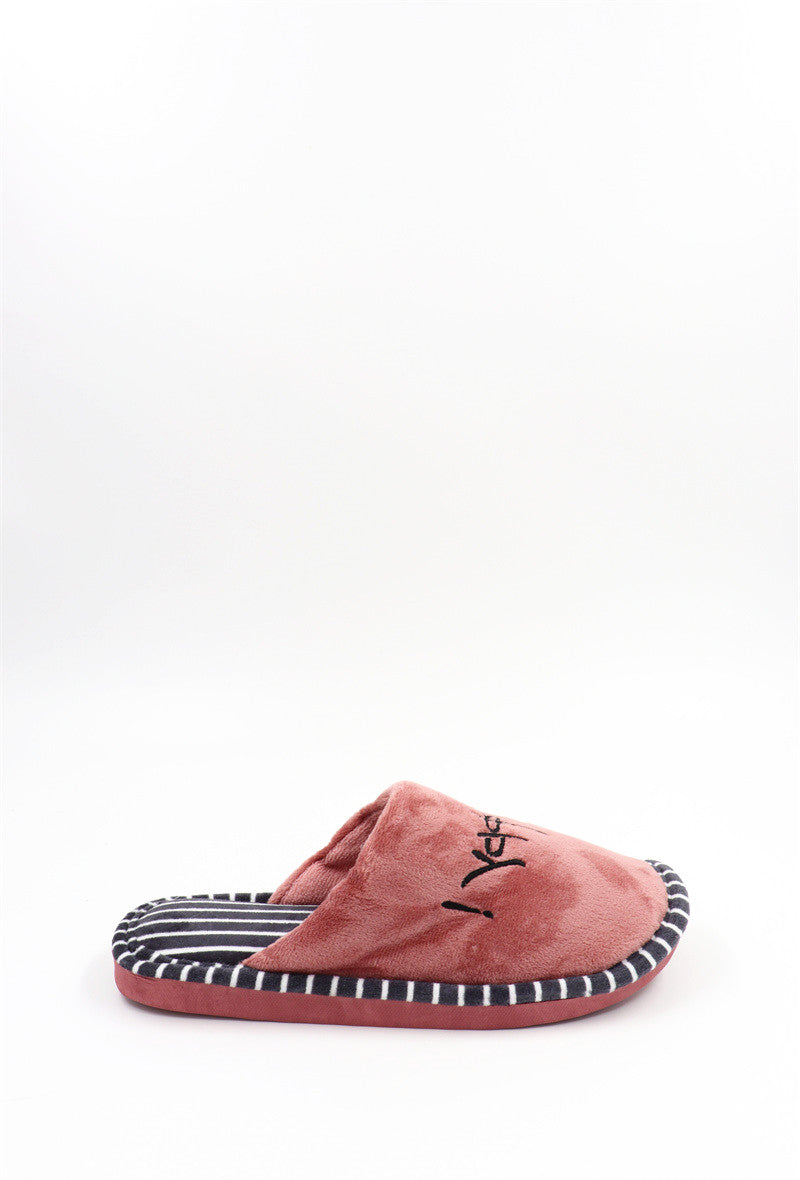 Chaussons Pantoufles fourrés femme, couleur Saumon clair