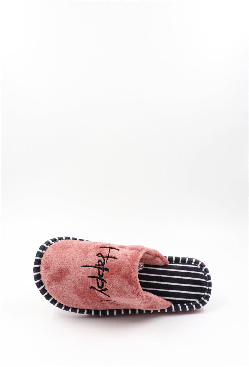 Chaussons Pantoufles fourrés femme, couleur Saumon clair