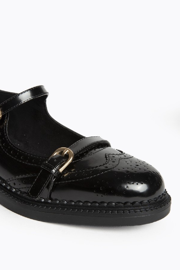 Chaussures Mary Jane style Oxford, Noir