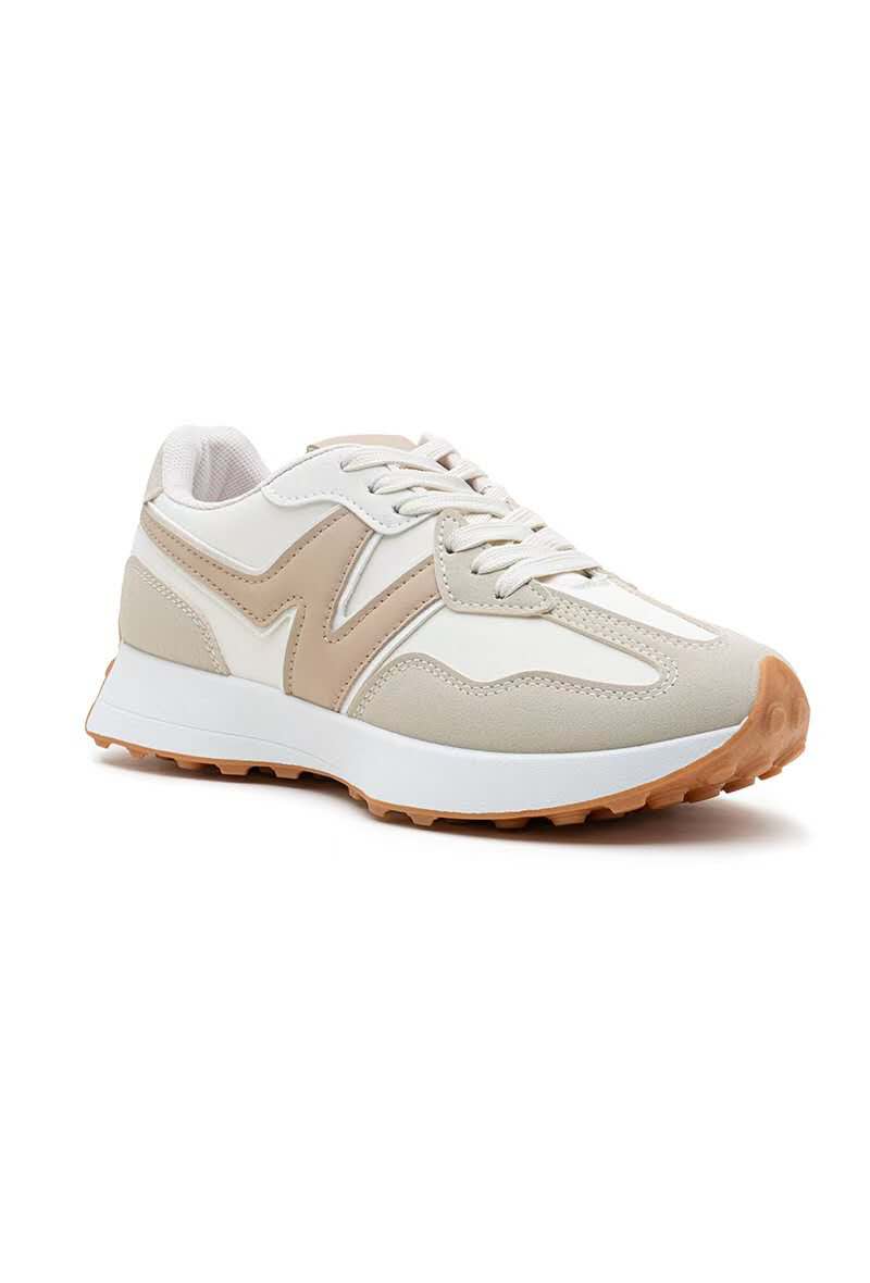 Basket femme à lacets semelle épaisse, Beige