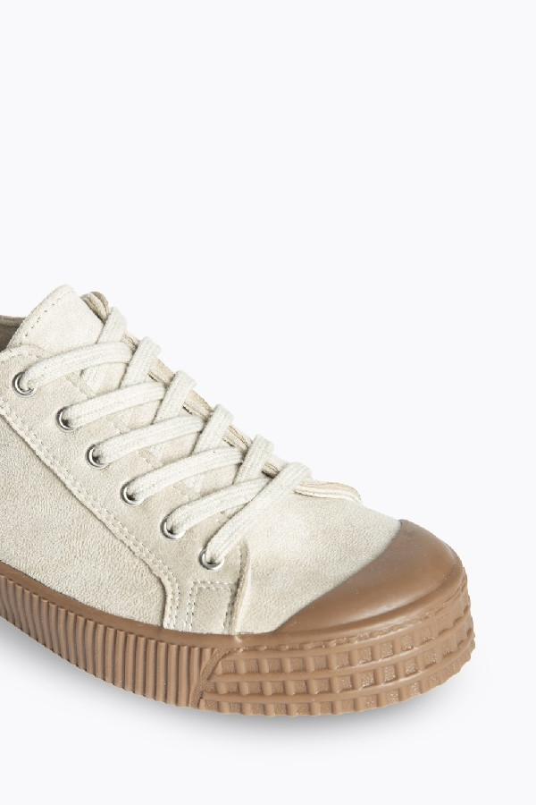 Baskets à lacets en toile, Beige