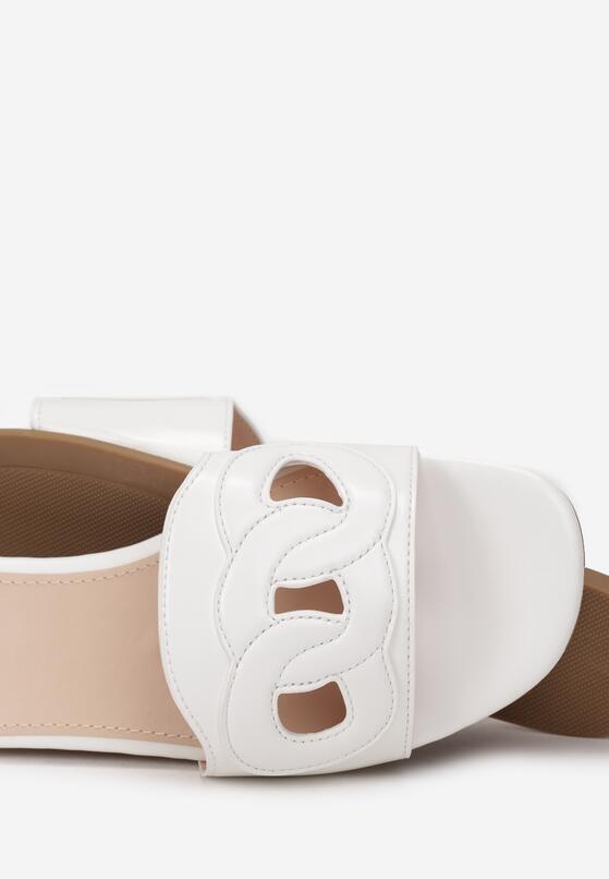 Mules plates pour femmes, blanc