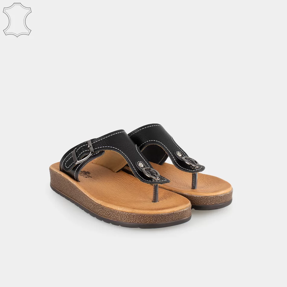 Chaussures Tongs confort pour femmes, Noir