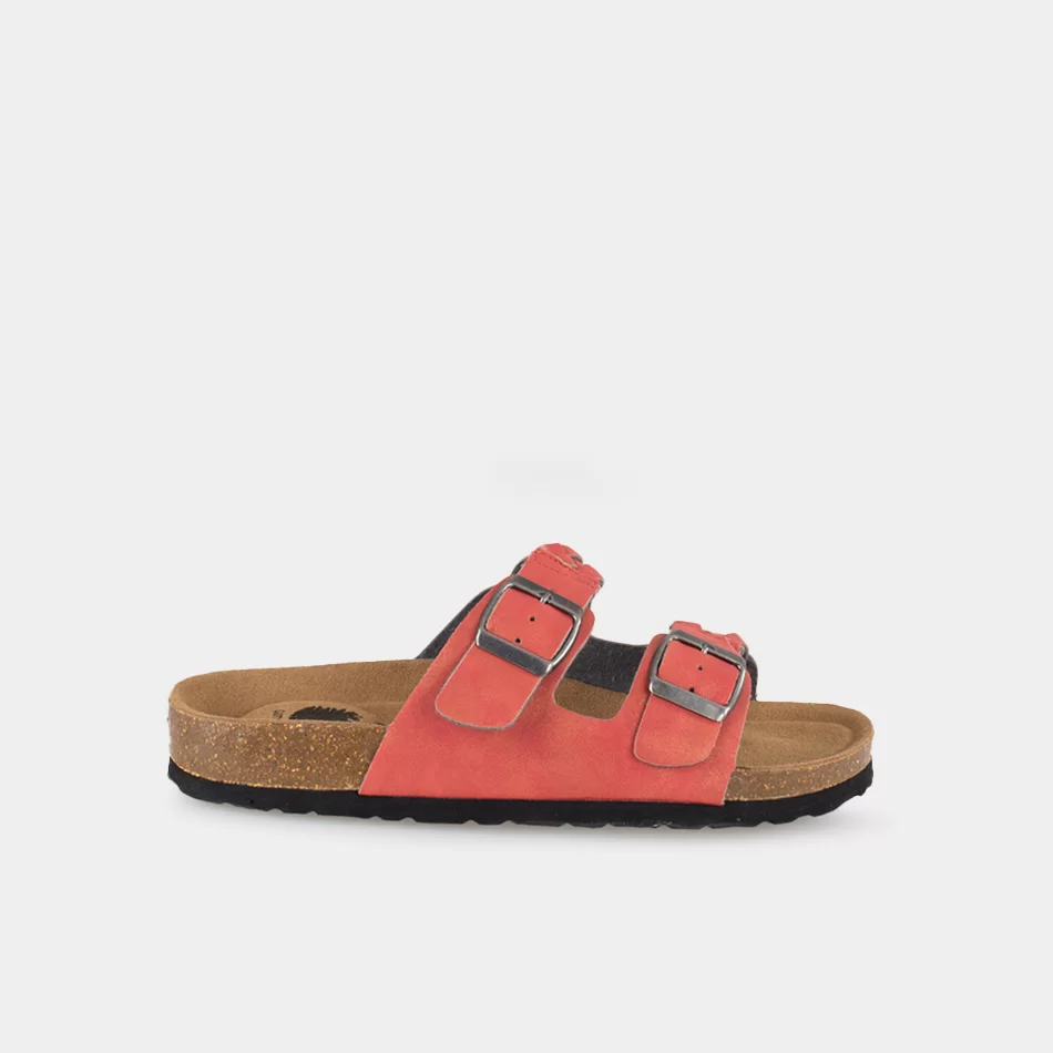 Mules femmes à double bride ajustable, corail
