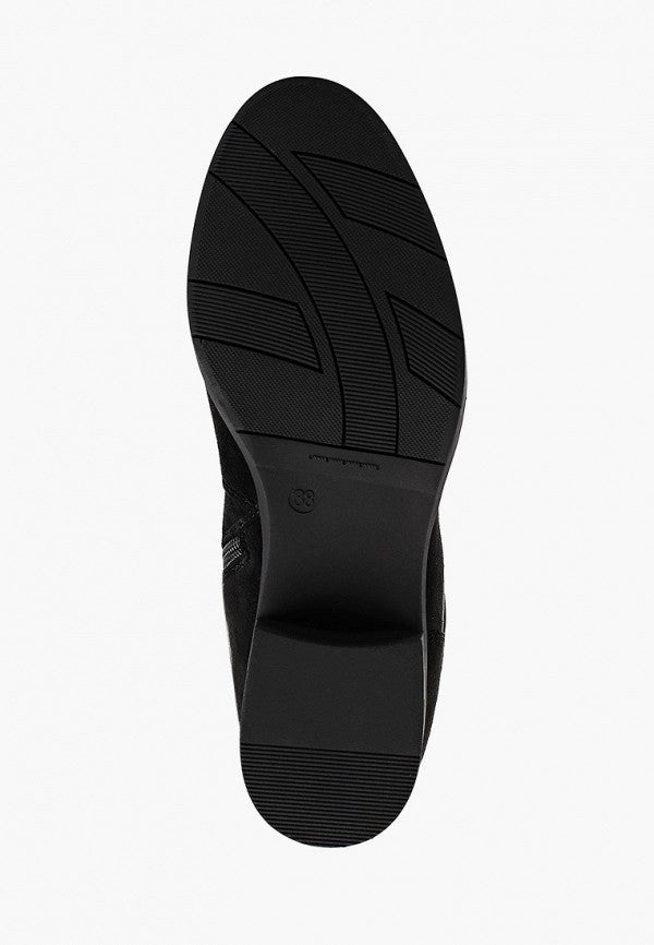 Cuissardes noires plates en simili- daim