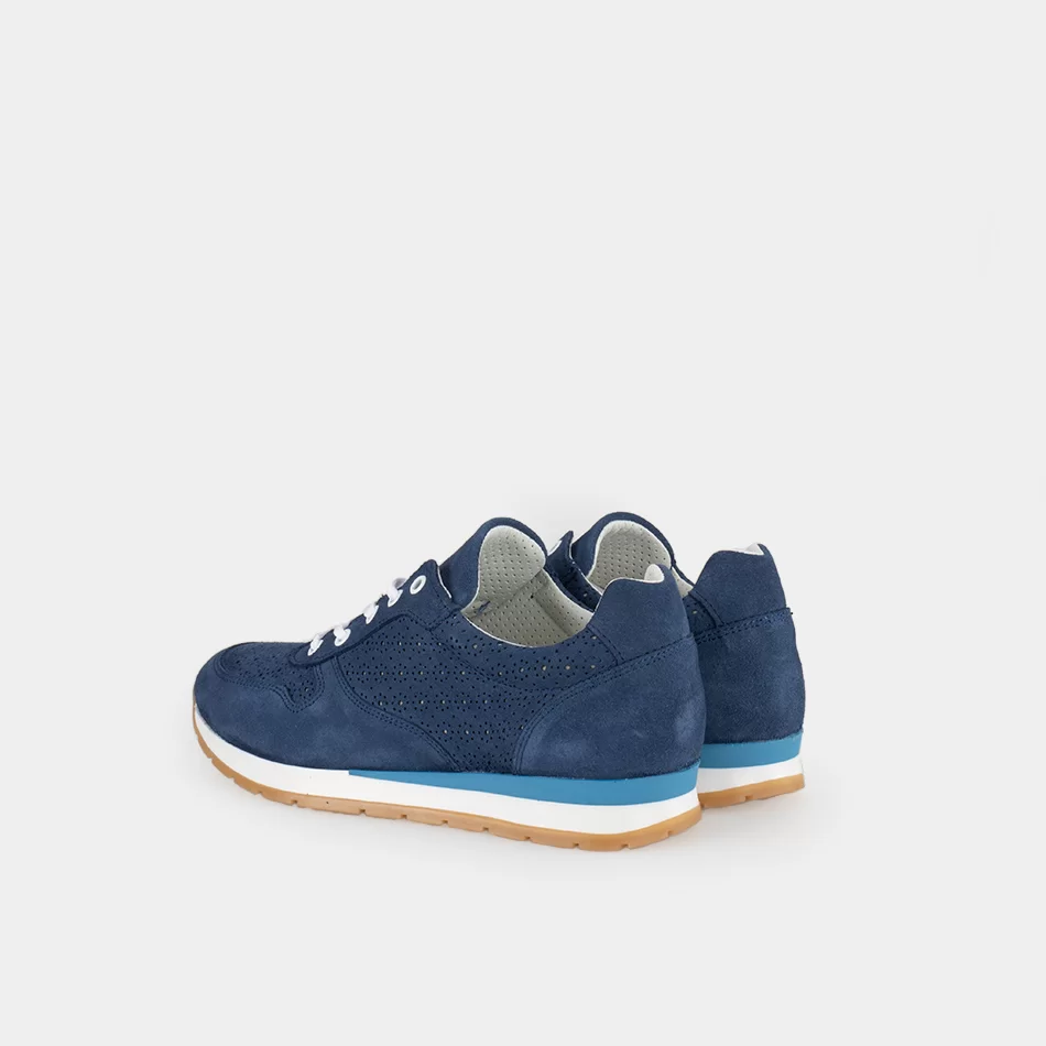 Tennis Femme Cuir marche confort, Bleu marine