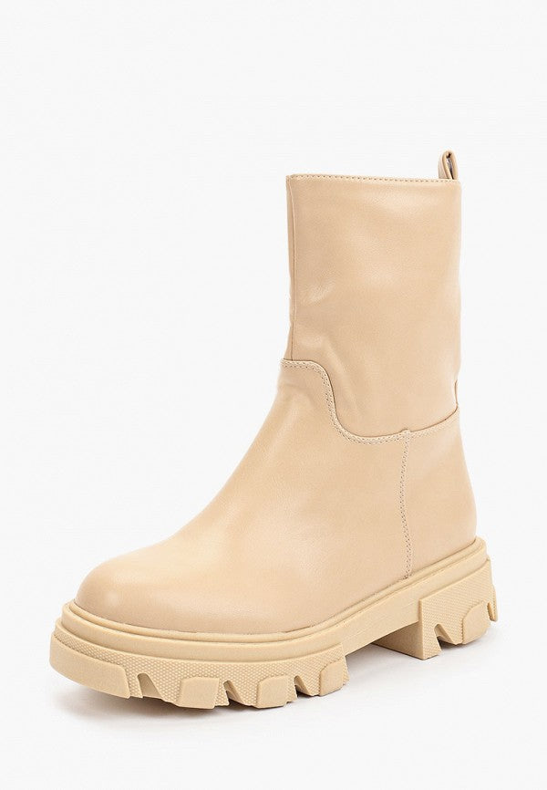 Chelsea bottines beige à semelles crantées