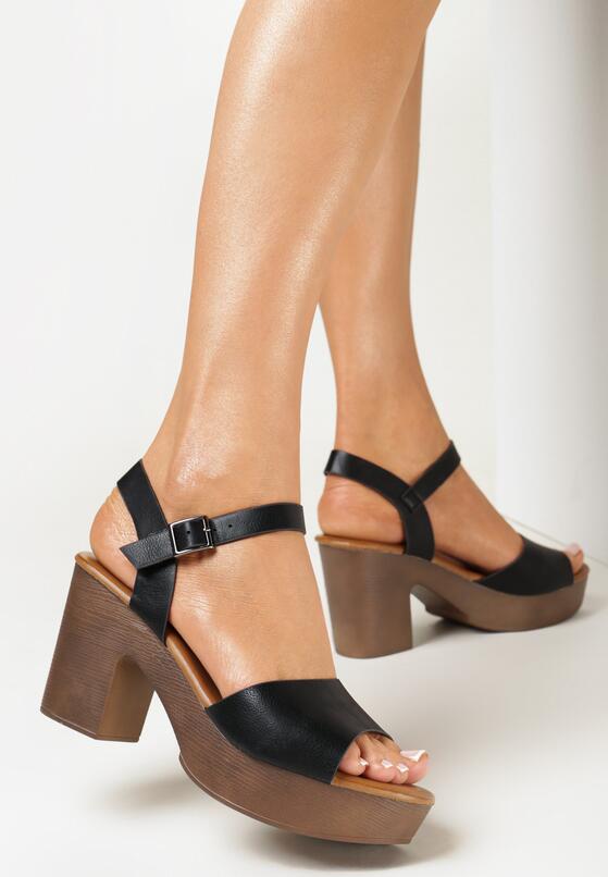 Sandales Femme Chaussure Talon Bois Sandales Plateforme à Talons