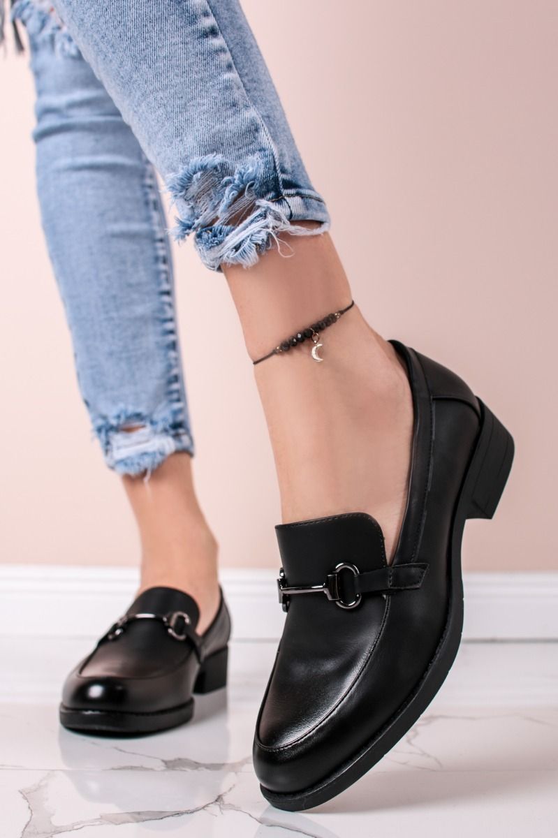 Mocassins femmes plates, Noir