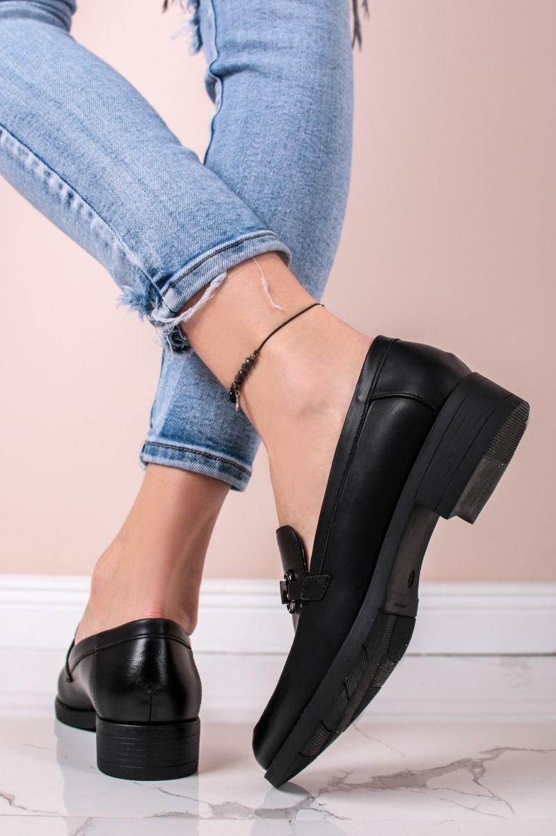 Mocassins femmes plates, Noir