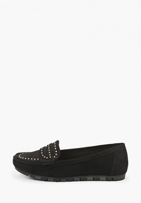Chaussures plates Femme Mocassins Noir, souple confort