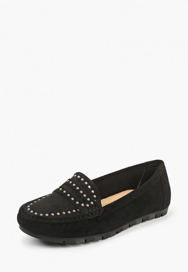 Chaussures plates Femme Mocassins Noir, souple confort