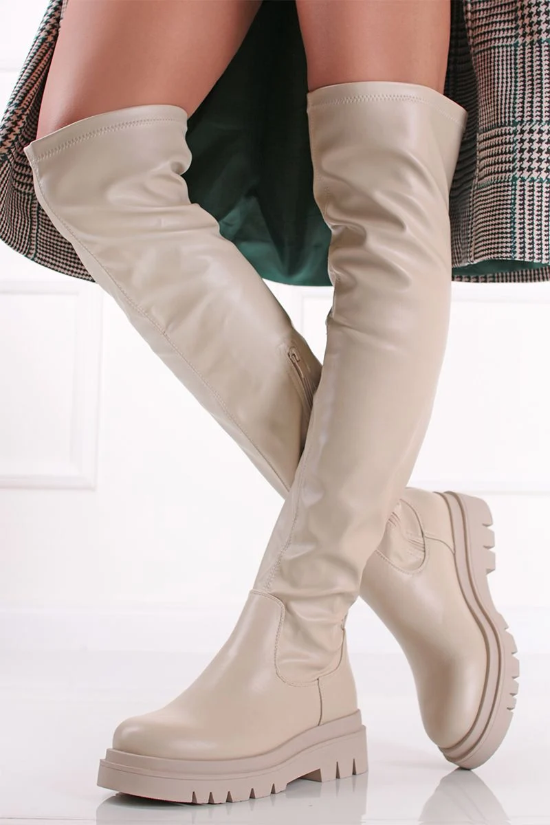 Cuissardes Beiges a semelle chunky VERA COLLECTION