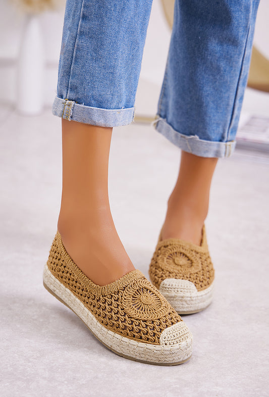 Espadrilles femmes Corde, camel cognac