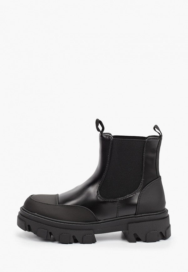 Bottines Chelsea femmes noires à plateau
