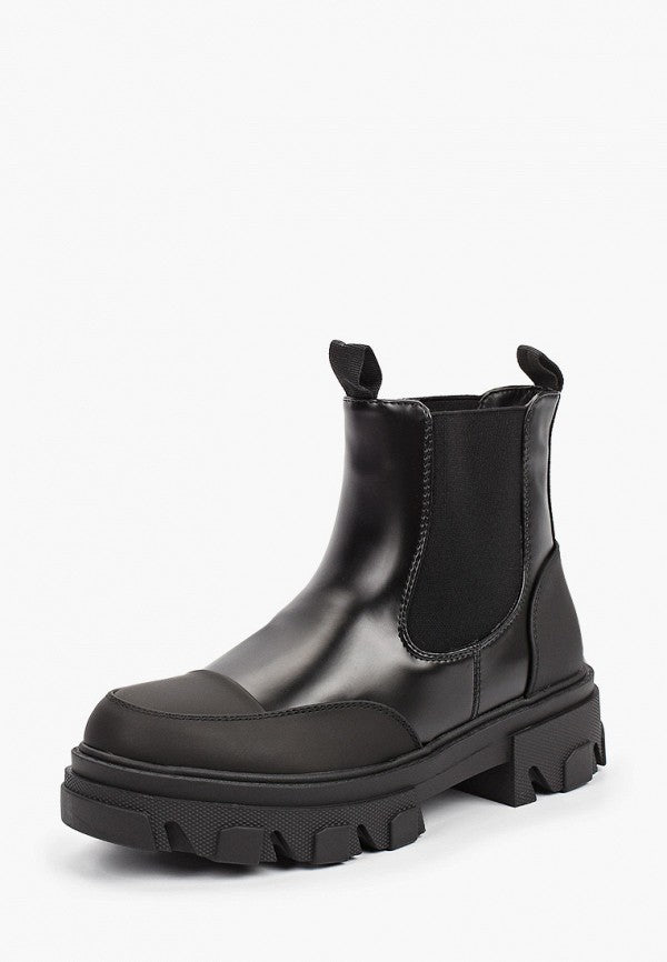 Bottines Chelsea femmes noires à plateau