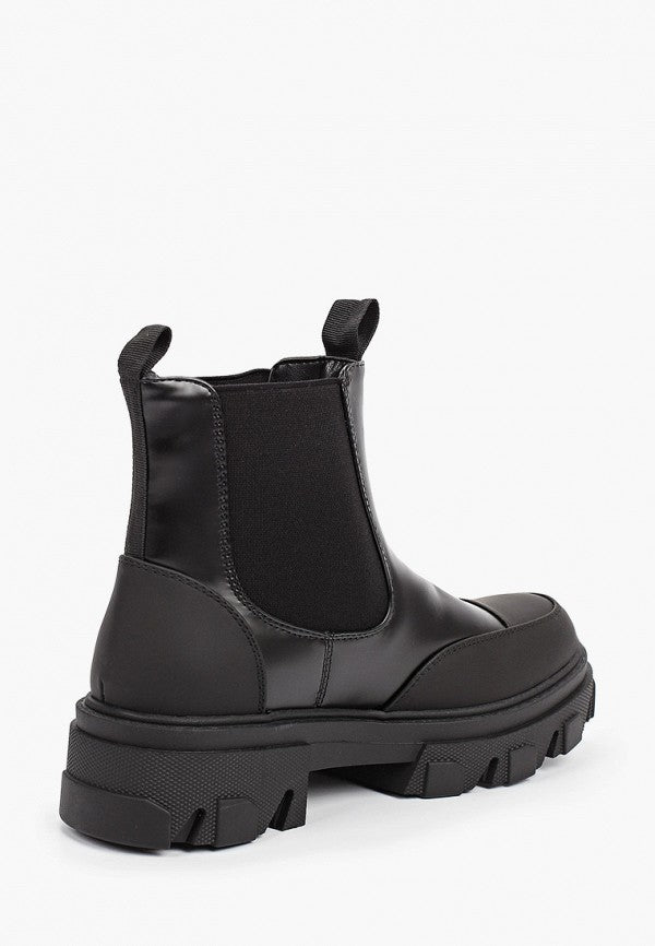 Bottines Chelsea femmes noires à plateau