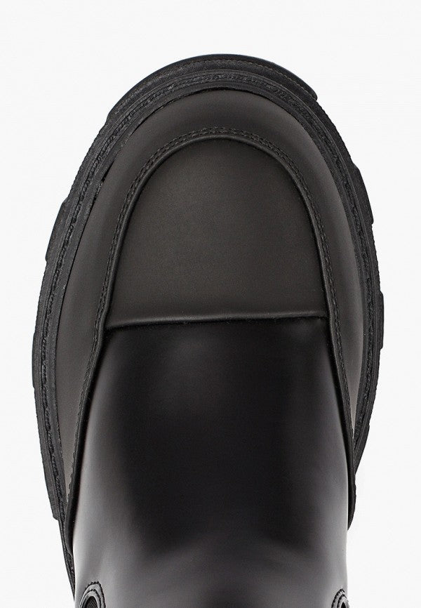 Bottines Chelsea femmes noires à plateau