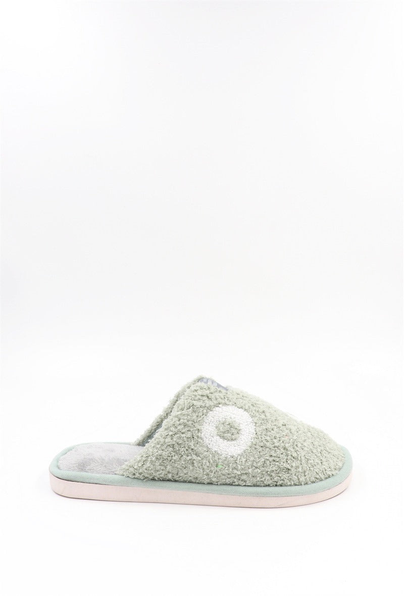 Chaussons Pantoufles fourrés femme, Vert Clair
