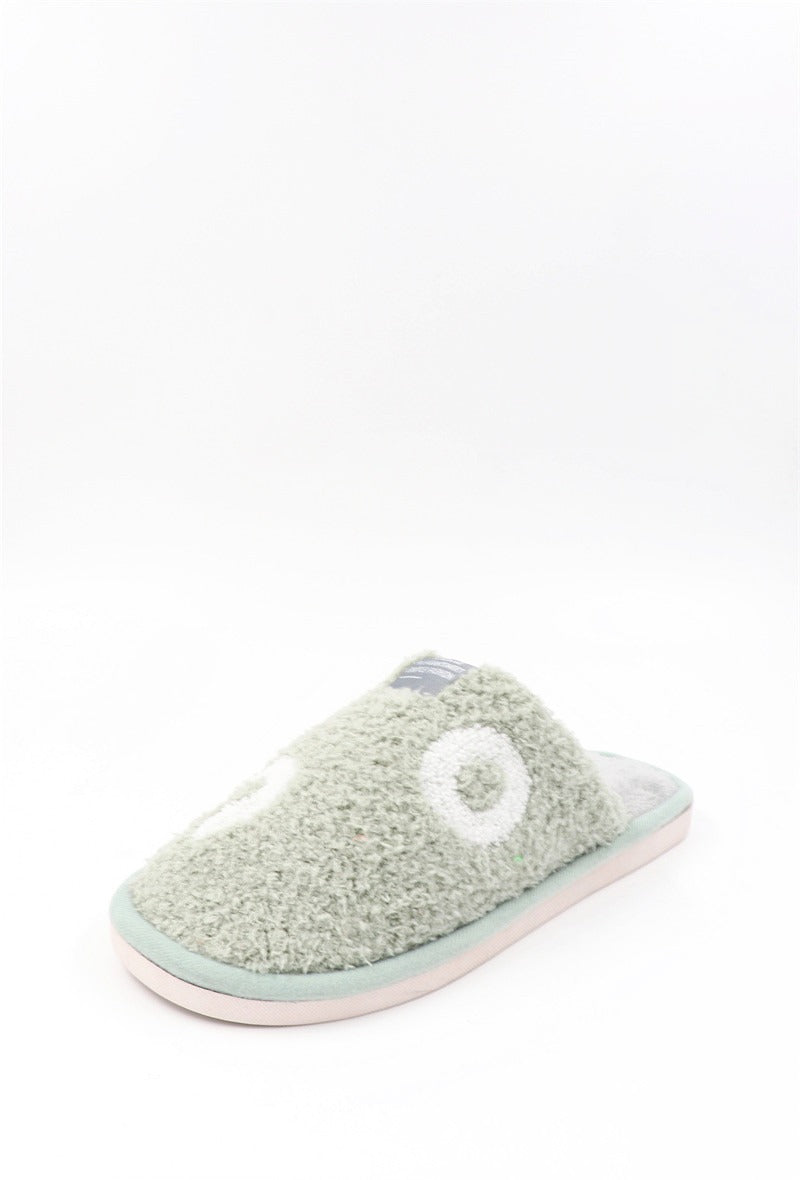 Chaussons Pantoufles fourrés femme, Vert Clair