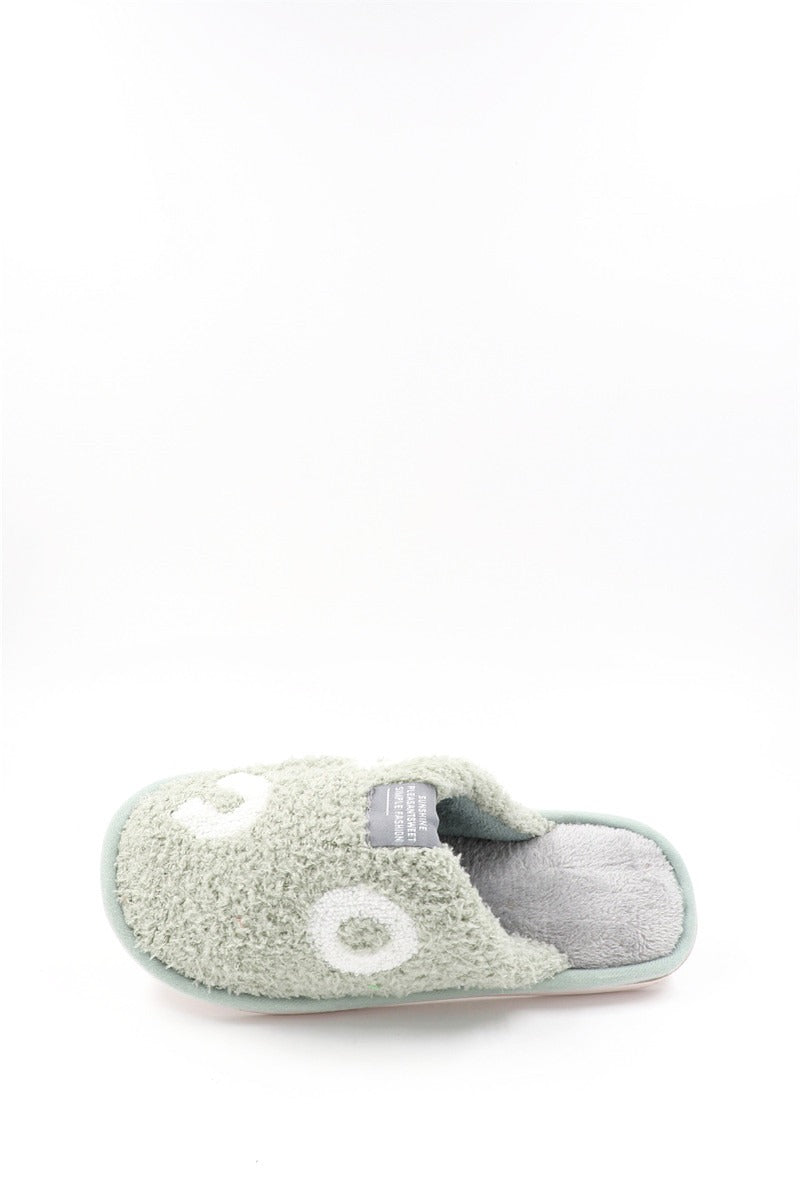 Chaussons Pantoufles fourrés femme, Vert Clair