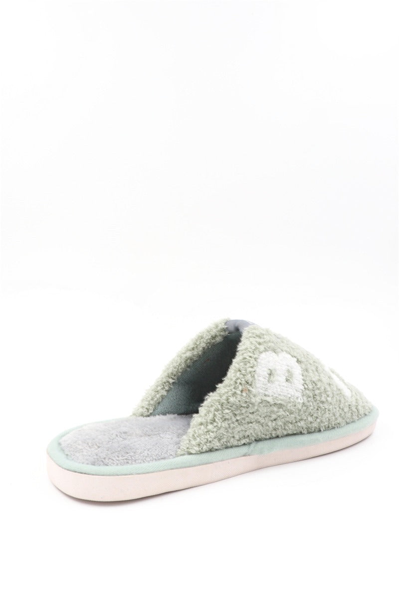 Chaussons Pantoufles fourrés femme, Vert Clair
