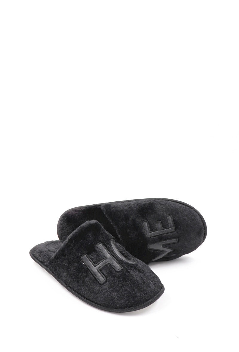 Chaussons fourrés femme, Noir