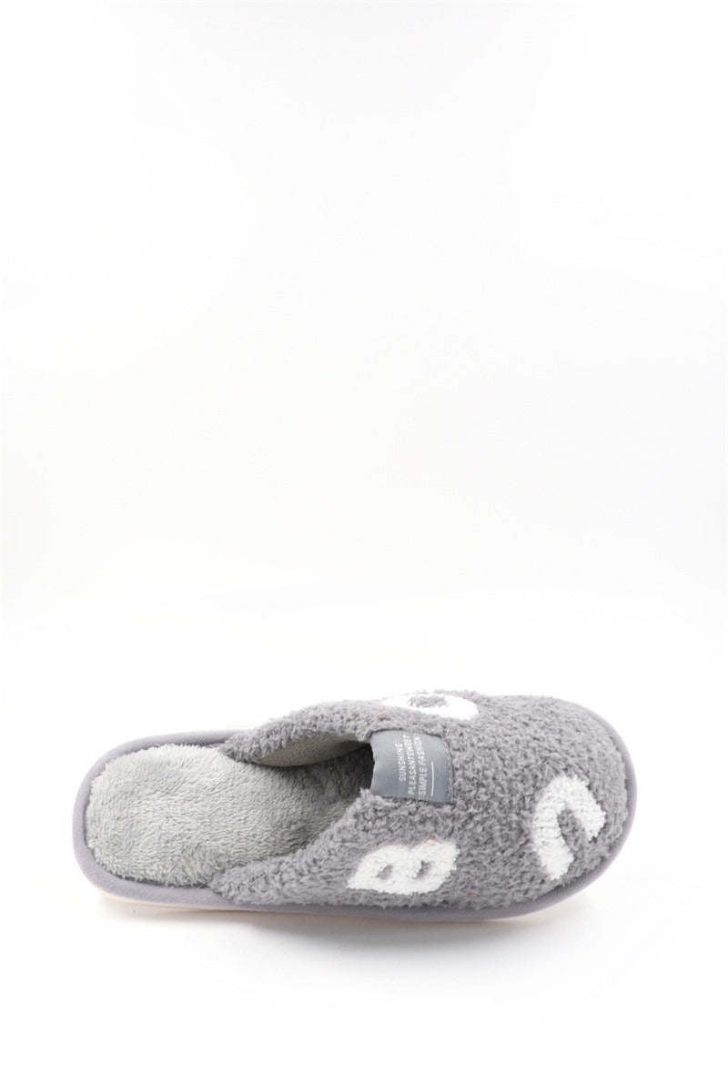 Chaussons Pantoufles fourrés femme, gris