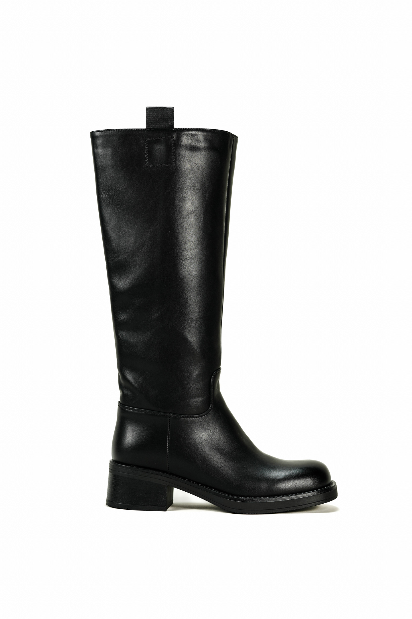 Bottes cavalière talon plate, Noire