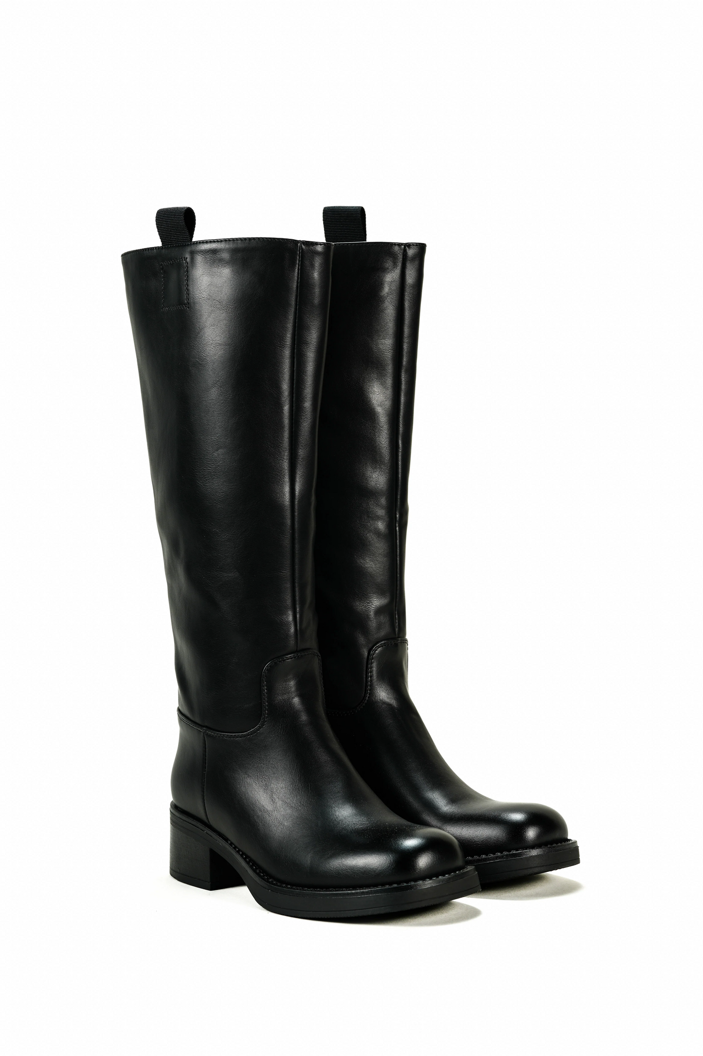 Bottes cavalière talon plate, Noire