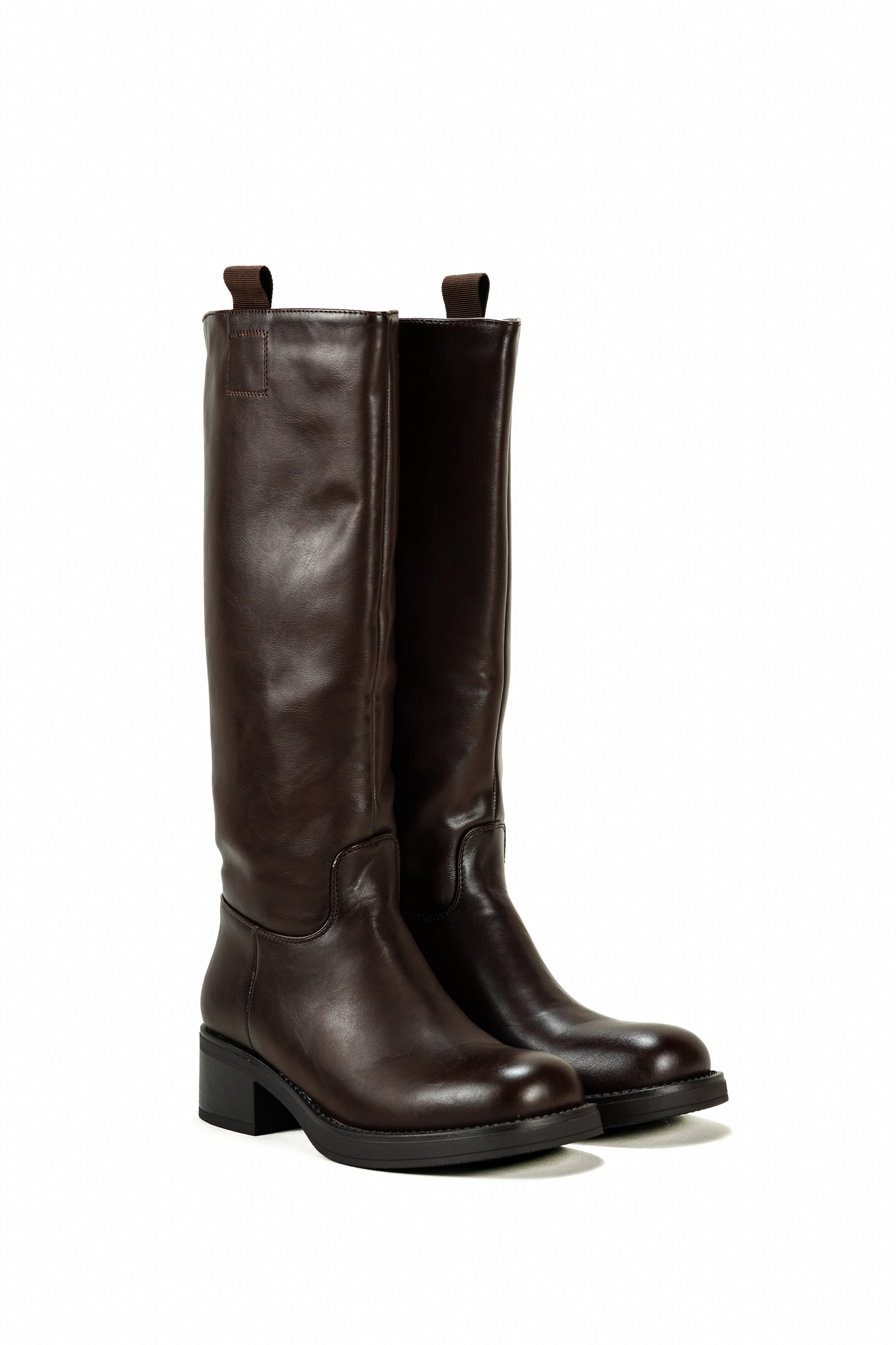 Bottes Marron cavalière talon plat