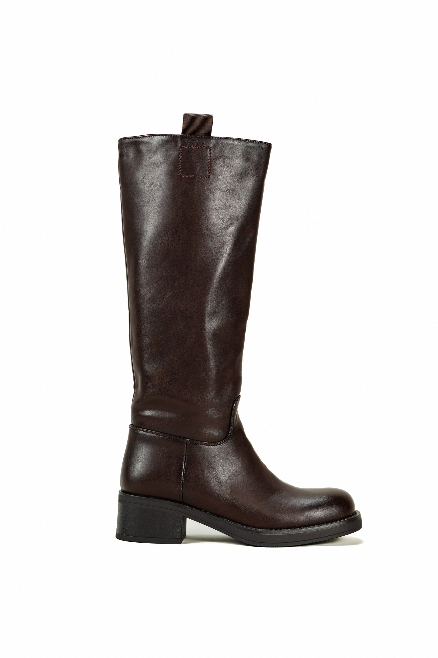 Bottes Marron cavalière talon plat