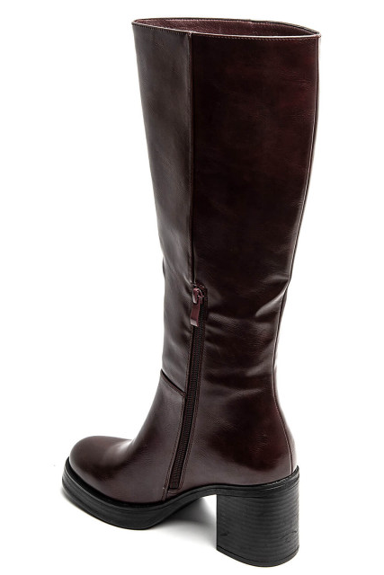 Bottes à talons épais et à Plateforme, Bordeaux