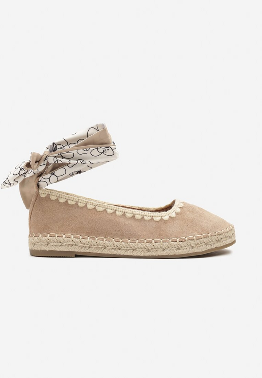 Espadrille Beige avec foulard satiné