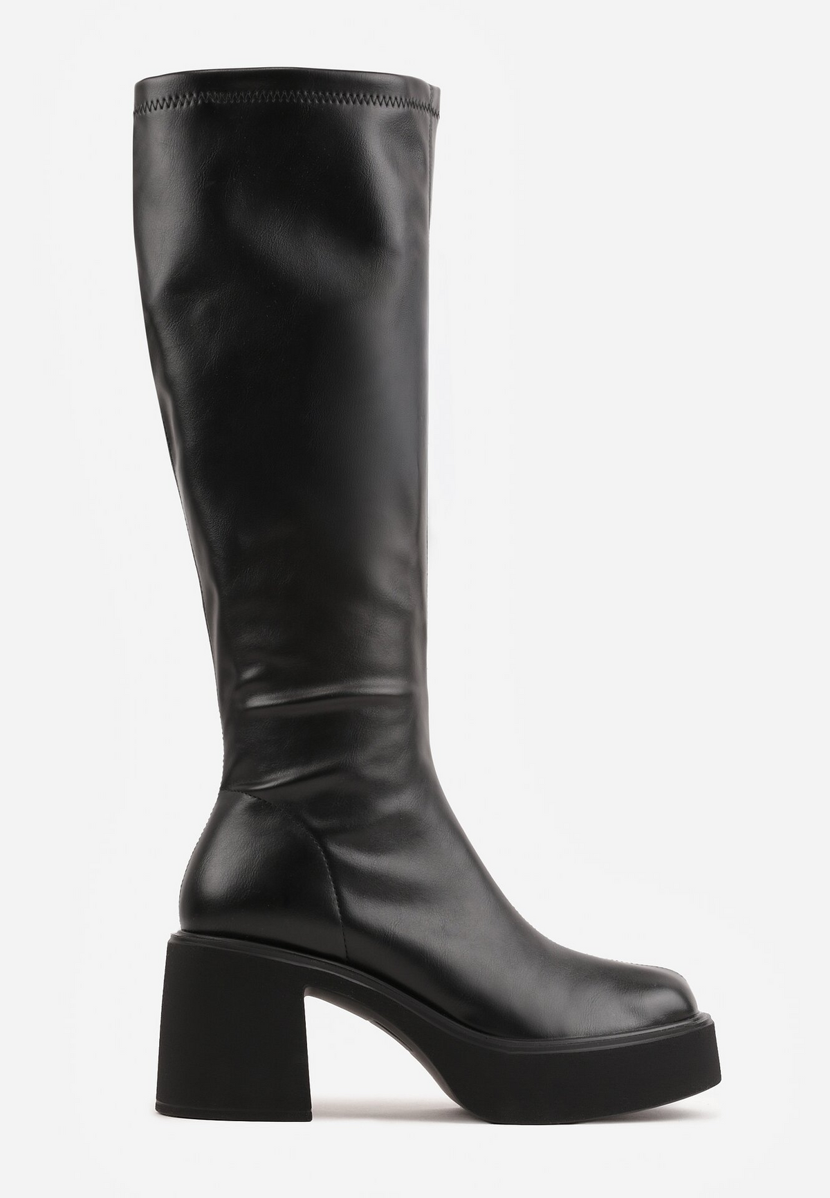 Bottes plateforme à talons bloc - noir