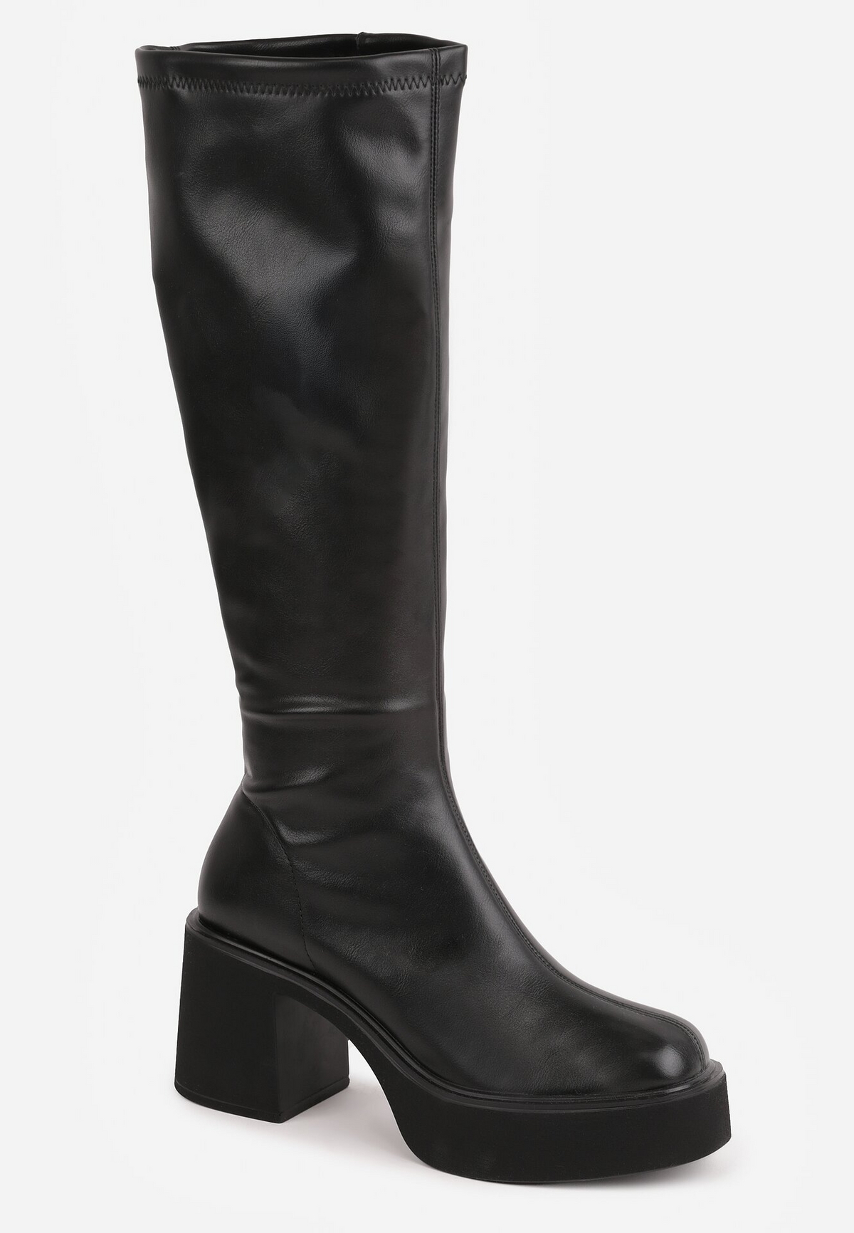 Bottes plateforme à talons bloc - noir