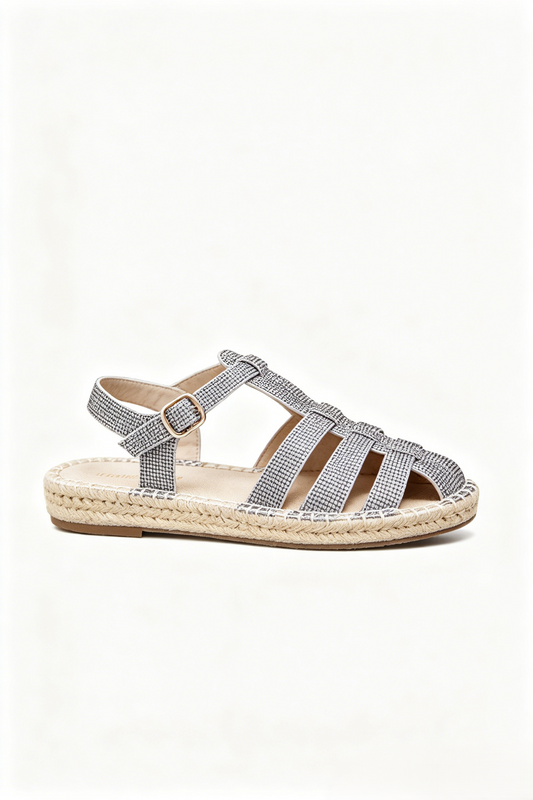 Sandales femmes style méduse Pêcheur, argenté