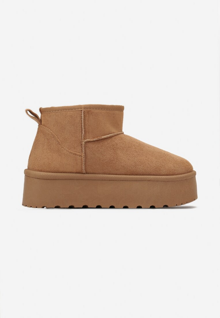 Bottes Fourrées En Daim Camel - Pointure 39 - Style Bottillon - Occasion Très Bon État
